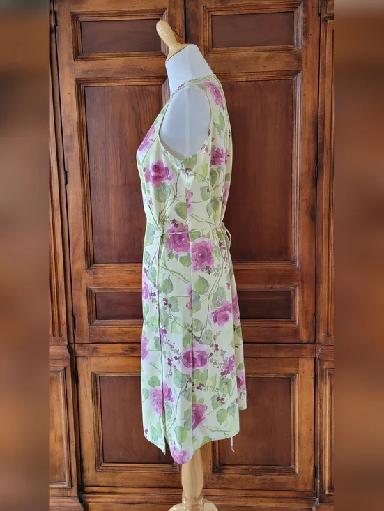 Norton McNaughton Sleeveless Floral Wrap Dress - Size 10 - Picture 3 of 4